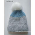 Slouchy Knit Warm Cuffed Cap Striped Winter Beanie